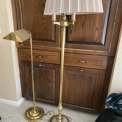 Two Brass Floor Lamps