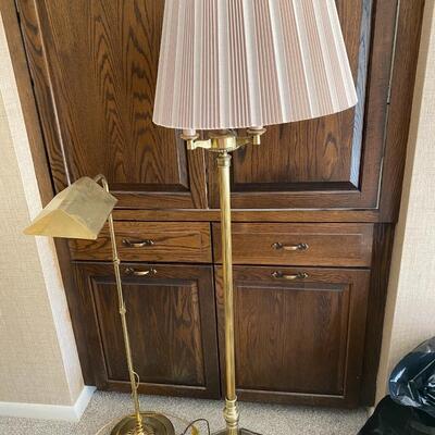 Two Brass Floor Lamps