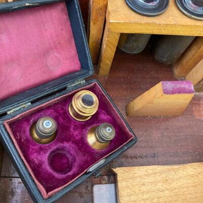 Antique Wooden Microscope Box