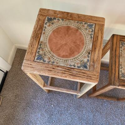 Two Small Tile Top Tables