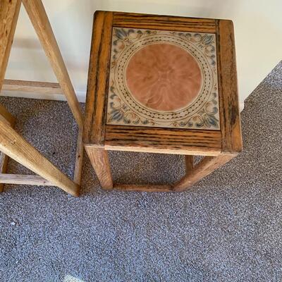 Two Small Tile Top Tables