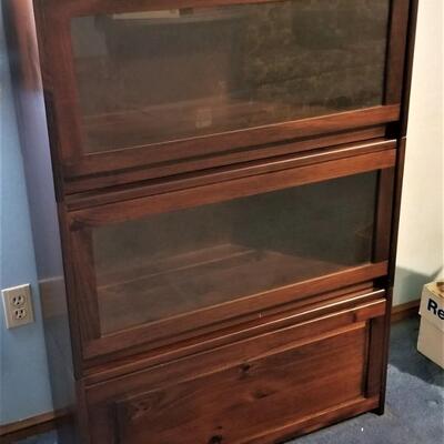 Lot #155  Contemporary Barrister Style Bookcase - 3 sections