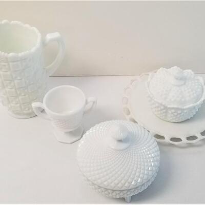 Lot #156  Milk Glass Lot - 5 pieces