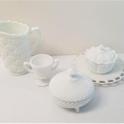 Lot #156  Milk Glass Lot - 5 pieces