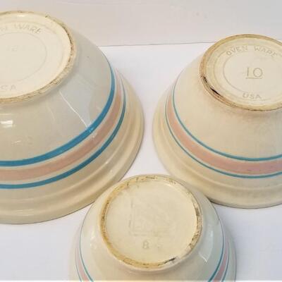 Lot #157  Set of Three Vintage USA Mixing Bowls