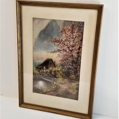 Lot #165 Original pastel - Mill with Waterwheel