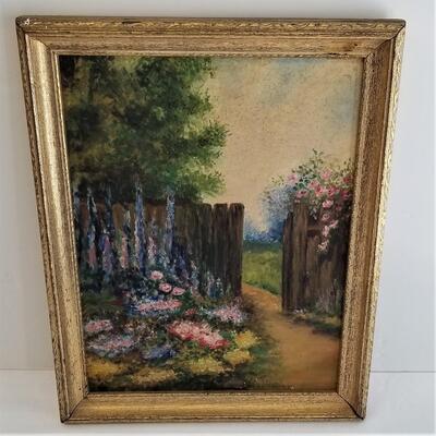 Lot #173  Original Oil on Board - "Garden Gate"