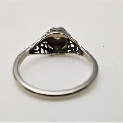 Lot #175  Modest Antique Engagement Ring with small diamond - 14kt