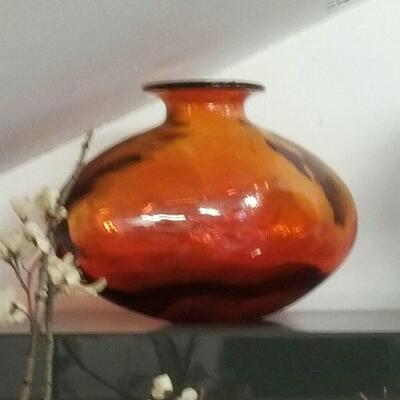 Large mid-century elegantly designed glass vase