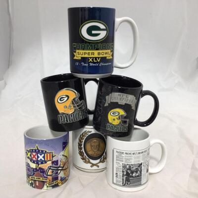 (5) PACKERS | Mixed group of mugs