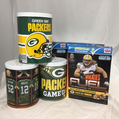 (8) PACKERS | Clay Mathews cereal boxes | Packer tins