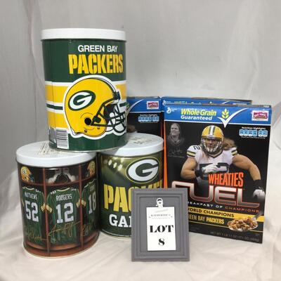 (8) PACKERS | Clay Mathews cereal boxes | Packer tins