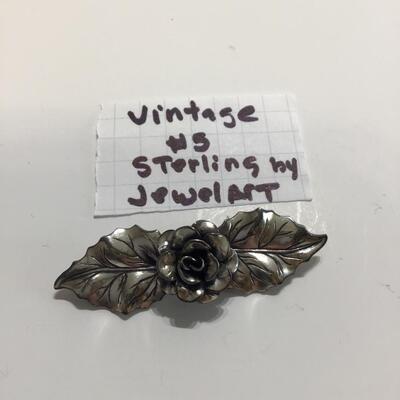 Vintage jewel art brooch sterling stamped