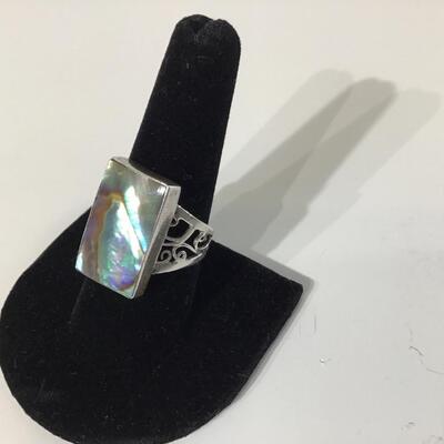 Silver 925 ring with abalone