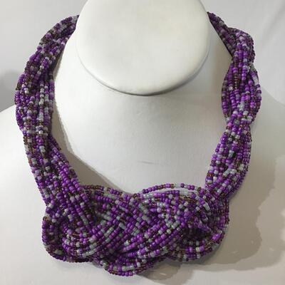 Purple beaded necklace