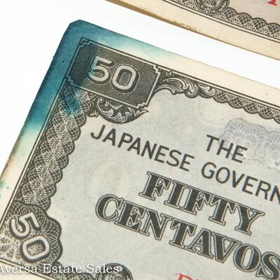 8 JAPANESE - 50 CENTAVOS NOTES