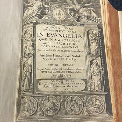 Antique 1607 Book of Gospel in Latin  by HIERONYMO NATALI Jesuit