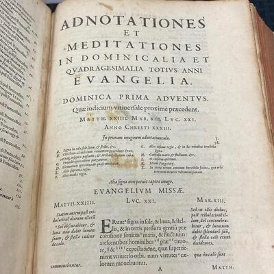 Antique 1607 Book of Gospel in Latin  by HIERONYMO NATALI Jesuit
