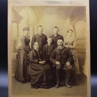 Antique 19th Century Photograph of Family with Handwritten Names and Notes