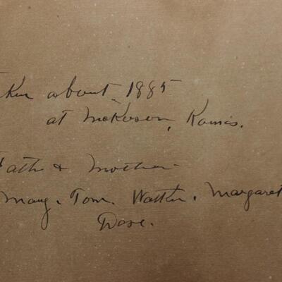 Antique 19th Century Photograph of Family with Handwritten Names and Notes