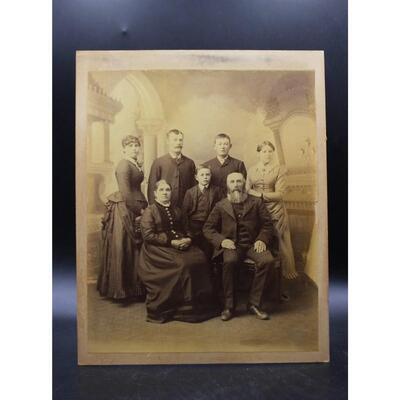 Antique 19th Century Photograph of Family with Handwritten Names and Notes