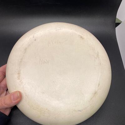 Native American Navajo Artist Alvin Colorful Painted Etched Seed Bowl