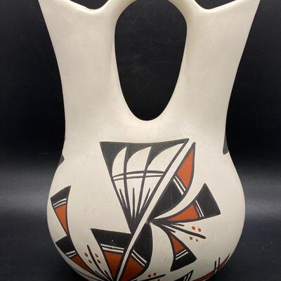 Native American Acoma Pueblo New Mexico Pottery Wedding Vase