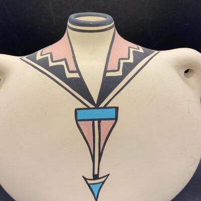 Vintage Early 1980s Southwestern Pottery Canteen Artist Signed