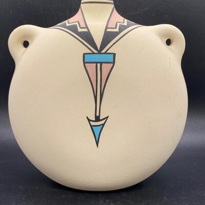 Vintage Early 1980s Southwestern Pottery Canteen Artist Signed