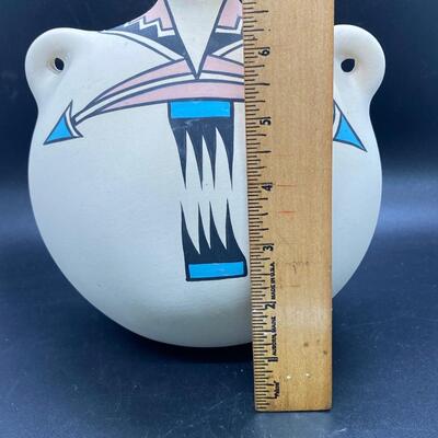 Vintage Early 1980s Southwestern Pottery Canteen Artist Signed