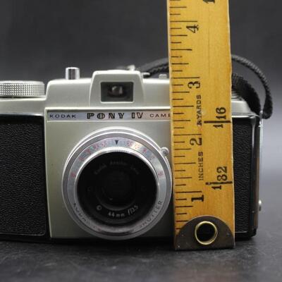 Vintage Kodak Pony IV Camera 35mm with Leather Case & Exposure Cards
