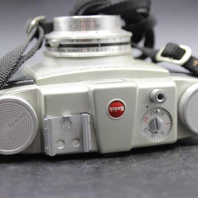 Vintage Kodak Pony IV Camera 35mm with Leather Case & Exposure Cards
