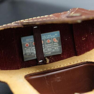 Vintage Kodak Pony IV Camera 35mm with Leather Case & Exposure Cards