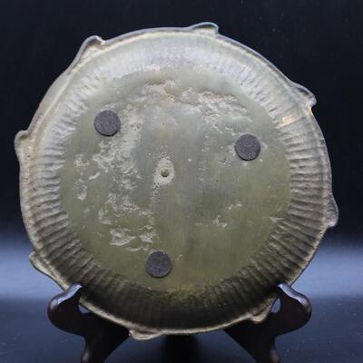 Vintage Holiday Seasonal Cabin in Pine Forest Bronze Decorative Plate