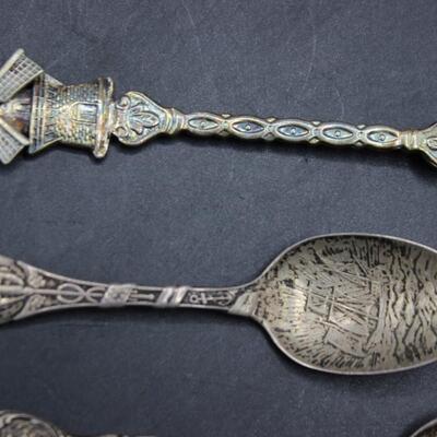 Set of 3 Vintage Antique Small Collector Spoons Sterling Silver Plate