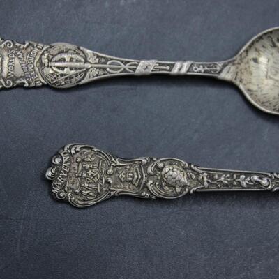 Set of 3 Vintage Antique Small Collector Spoons Sterling Silver Plate