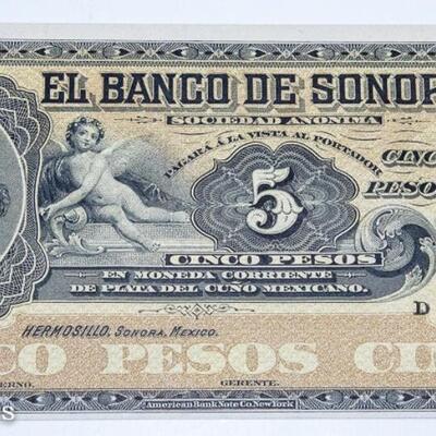 3 - EL BANCO DE SONORA - CINCO PESOS