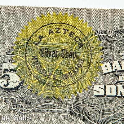 3 - EL BANCO DE SONORA - CINCO PESOS