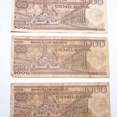 3 - EL BANCO DE MEXICO - UN MIL (1000) PESO NOTES