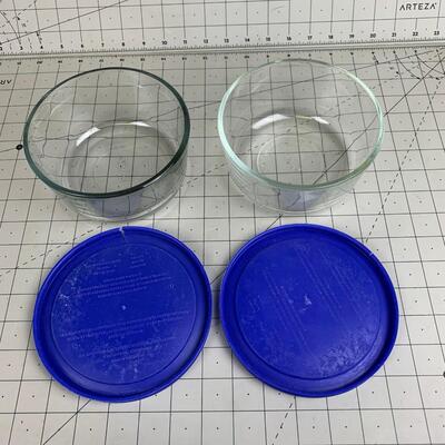 #188 Pyrex Glass Storage Bowls with Lids
