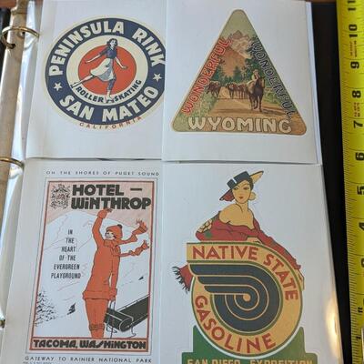 Vintage Set of 4 Luggage Stickers #1