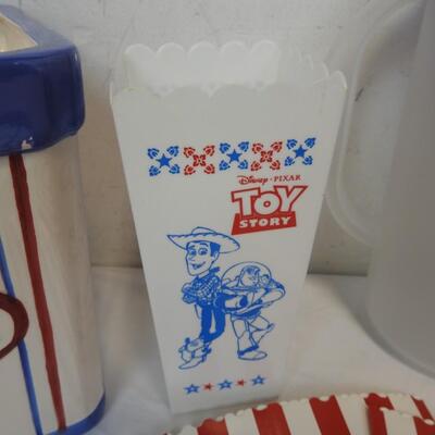 10 pc Kitchen, Popcorn Containers, Toy Story, Ceramic Pop Corn Container