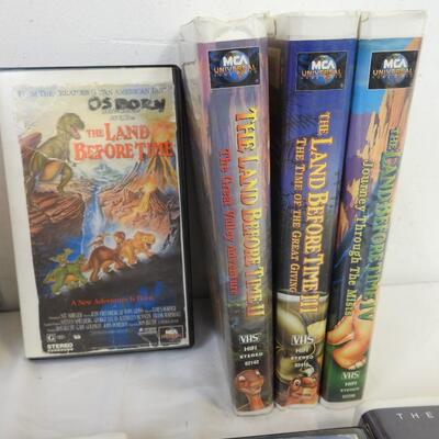 17 Children's VHS Tapes, The Land Before Time 1-4, Disney Movies