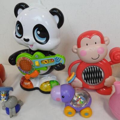 9 Item Musical Toys and Baby Toys:Leap Frog Dancing Panda to Fisher Price Monkey
