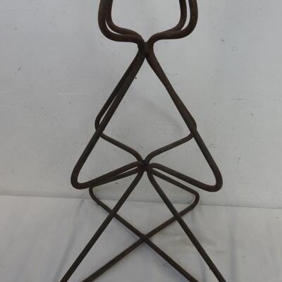 1 Foot Square Base Iron Metal Christmas Tree, 29 Inches Tall - Good Condition