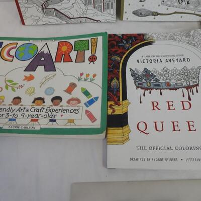 3 Harry Potter Coloring Books, Slight Use, Red Queen and EcoArt Book
