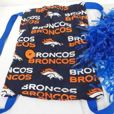 Bronco NFL Merchandise: Small Pajama Pants, Drawstring Bag, Pop Socket, Glasses