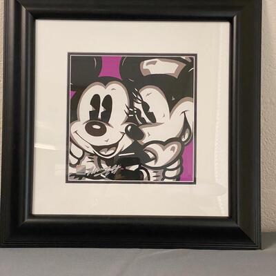Allison Lefcort "Mickey and Minnie" Framed Acrylic on Paper Artwork