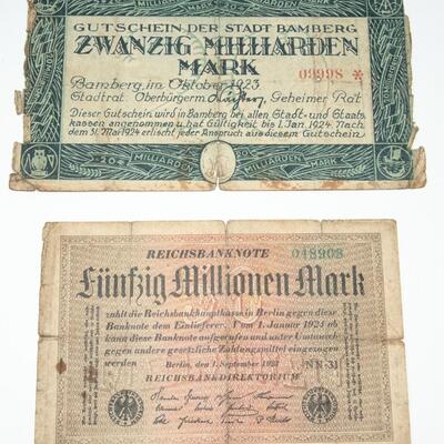 6 - GERMAN BANK NOTES - EARLY 1900s