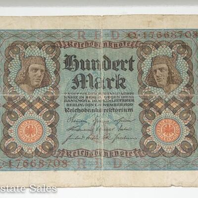 4 EARLY 1900s GERMAN MARK BANK NOTES